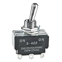 NKK Switches S422 Medium capacity standard size toggles DPDT ON-NONE-ON SOLDER LUG