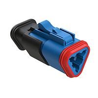 Amphenol SINE Systems AT06-3S-SR01BLU Plug 3 Position, Plug, Socket, SR01 Strain Relief (Standard Seal), Blue Body