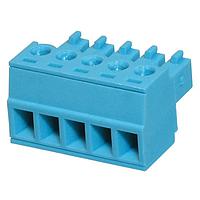 Same Sky (formerly CUI Devices) TBP02P1-381-05BE Plugs Terminal block, pluggable, 3.81, plug, 5 pole, slotted screw, blue