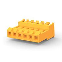 AMP Connectors - TE Connectivity 640599-6 Receptacle Housing FEED THRU WO TAB 6P L.R. orange 18 AWG