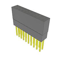 Samtec ESQ-110-24-G-D Sockets Elevated Socket Strip, 0.100" Pitch