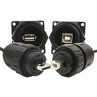 CONXALL DCC-USBBT-180 USB Type B Connectors SEALED USB B PLUG FI. THREADED