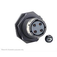 Eaton Souriau-Sunbank UTGX712D4S32 Receptacles Jam nut receptacle & hold down clips,without backshell, with 4 female PCB contacts, IP68/69K in unmated conditions