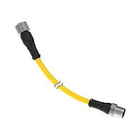 Banner Engineering DEE8CSS1B-51D Sensor Cables / Actuator Cables Cordset: Double Ended M12; 8-pin Straight Female; 5-pin Straight Male; 0.3 m 8x22 Yellow PVC Jacket; Nickel-Plated Brass Coupling Nuts