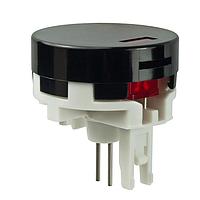 NKK Switches AT4016CA Cap, Round RED SPOT ILLUMINATED ROUND BLK LB SERIES