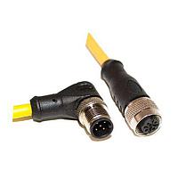 Mueller C5BC06M002 Sensor Cables / Actuator Cables M12 Cordset, 5-Pos Male Right Angle-Female Straight, 22 AWG, 2M
