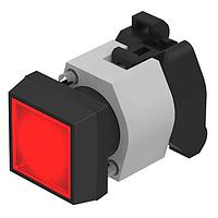 EAO 704.229.2 Momentary, Square INDCT RND W-GRN LENS GRAY