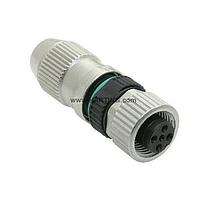 HARTING 21031122405 Straight M12 A-code 4pin female, HARAX/IDC, unshielded, AWG24/7-20, for cable 2.9-5.1mm