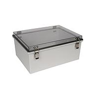 Bud Industries PTH-22436-C Electrical Enclosures PC+10% Fiberglass Box, Self-Locking Latch and Clear Cover (17.7 X 13.8 X 7.9 In)
