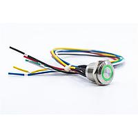 E-Switch PV6FW40SS3R1 Anti-Vandal 2A 48VDC, 300mm wire, Off-(On), Stainless Steel, RGB Ring LED, IP65