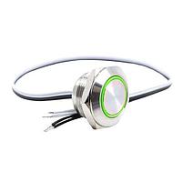 E-Switch PVT4FW4SS331 Anti-Vandal ANTI-VANDAL, 50mA 24VDC, SPST Off-(On), Panel Mount, Front Wire Leads 300mm