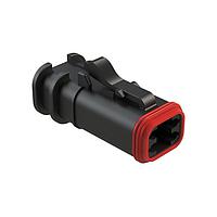 Amphenol SINE Systems AT06-4S-OMBLK 4-Way 4 Pin Overmold Plug Socket, BLACK