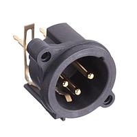 NEUTRIK NC3MAV-1 Receptacles Receptacle - A series - XLR 3 pin - male - PCBV - Pin 1/shell/front panel connected - no ground - gold