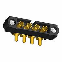Harwin M80-5000000M1-04-333-00-000 Connectors 4 Pos. Male SIL Horizontal Throughboard Conn. Jackscrews