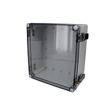 Bud Industries PTH-22512-C Electrical Enclosures PC+10% Fiberglass Box, Self-Locking Latch and Clear Cover (9.1 X 8.3 X 3.9 In)