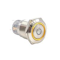 E-Switch PV4F230SS-3K1-M01 Anti-Vandal Anti-vandal, SPDT, On-On, Panel Mount, Front, Silver, LED, Green/Orange, Power Symbol, IP65