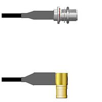 Amphenol Custom Cable Q-1X03U0008006i RF Cable Assemblies N-SJB/SMB-RP RG58 6I