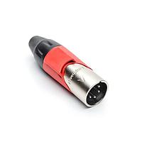 Amphenol Audio AX4M2M-AU Connectors 4P PIN M PLUG GLD W RED MRK SLEEVE