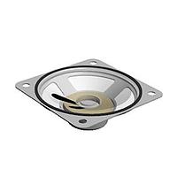 Same Sky (formerly CUI Devices) GA0576M Electromagnetic speaker, 57 mm square, 19.5 mm deep, PET, alnico, 250 mW, 8 ?, 500 Hz, solder eyelets