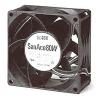 Sanyo Denki 9WV0812P1M0011 Axial DC Axial Fan, 80x80x38mm, 12VDC, 80.9CFM, Splash Proof, Ribless, Tach/PWM, IP68
