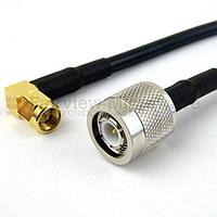 Fairview FMC0304058 TNC Male to RA SMA Male Cable RG-58 Coax