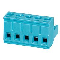Same Sky (formerly CUI Devices) TBP01P1-508-05BE Plugs Terminal block, pluggable, 5.08 , plug, 5 pole, slotted screw, blue