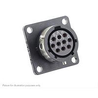 Eaton Souriau-Sunbank UTGX012D10SX Receptacles Square flange receptacle, without backshell, with 10 female PCB contacts, IP68/69K in unmated conditions, keying X