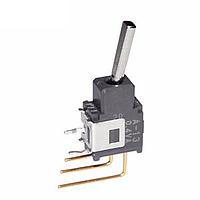 NKK Switches A13EV Process Sealed Subminiature Toggles ON-OFF-ON .394 FLAT VERTICAL PC .4VA