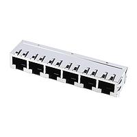 Molex 44150-0013 Ganged Modjack RA Flgls Cat at5 PTH 6Port Shield