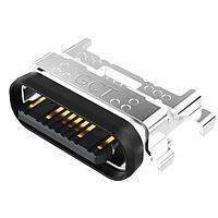 GCT (Global Connector Technology) USB4720-03-A PCB Mid Mount Sealed USB2.0 TypeC Recpt., 3u Gold, 16P Horz Mid Mount SMT, 1.13mm O-set, IP67