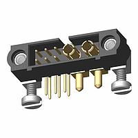 Harwin M80-5L10605M5-02-333-00-000 Power to the Board 6+2 Pos. Male Signal+Power Horizontal Throughboard Conn. Jackscrews