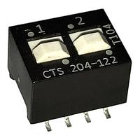 CTS Electronic Components 204-122S DIP Switches DIP SW Gull Wing Gold Plated 2SW SPDT, TUBE PACK