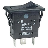 NKK Switches WR15AF Rocker Switches SPDT ON-(ON) BLK 15A QC ENVRNMNTLY SEALED
