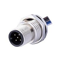 Same Sky (formerly CUI Devices) CDM1220-08A-MW-F16-050-67 Straight M12 Male Panel mount,Solder Type,Front FastenedM16*1.5,ACode 5PIN,Screw Copper alloy,050M