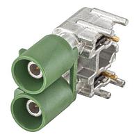 Rosenberger 59S2MB-40MT5-E PCB Connectors PlugPCBoardSolderPns Right Angle E Green