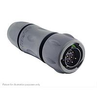Eaton Souriau-Sunbank UTSX6JC10E98P Plugs Plug, with cable gland backshell, with 6 male solder contacts, IP68/69K in unmated conditions