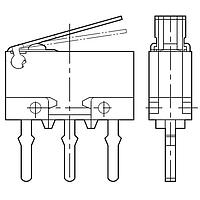 Panasonic Industrial Devices AV4424 Ultraminiature SPDT 0.5A, Hinge Lever, PCB