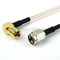 Fairview FMC0226315 SMA Male to RA SMB Plug Cable RG-316 Coax
