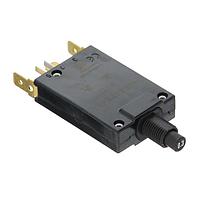E-T-A Circuit Breakers 2-6400-IG1-P10-A3-SI-401103-0.3A Thermal Overcurrent Single pole thermal circuit breakers with push-to-reset, tease-free, trip-free, snap action mechanism (R type TO CBE to EN 60934). Featuring auxiliary contacts (1 x N/C; 1 x N/O) as standard. Options include an additional unprotected