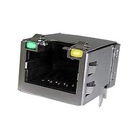 Amphenol Commercial Products RJE4848814K1 Modular Connectors / Ethernet Connectors 8P8C, RA, CAT5e, 4  Port, Shield, Low Profile, With LEDs