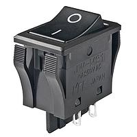 NKK Switches JWM21RA2A/UCV Rocker Switches DPST TV5 RATED BLACK CAP&BODY VERT "O I"