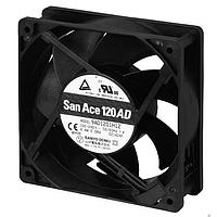 Sanyo Denki 9AD1201H1H Axial AC, DC Axial Fan, 120x120x38mm, 100-240VAC, 84Pa, Rib, Low Power, Speed Sensor