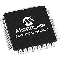 Microchip Technology dsPIC33CK512MP406T-I/PT Digital Signal Processors & Controllers - DSP, DSC dsPIC33C 100MHz, 512K Dual Panel Flash, 128K RAM, OpAmps, 12bit ADCs, PWM