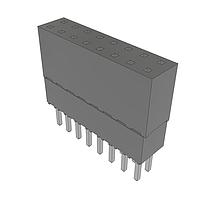 Samtec ESQ-108-23-T-D Sockets Elevated Socket Strip, 0.100" Pitch
