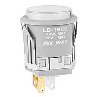 NKK Switches LB16CGG01-6B-JB Pushbutton Switches SPDT ON-ON RND WHT LED CLEAR/WHITE CAP