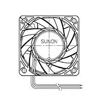 Sunon PF60381BX-000U-A99 Axial Axial Fan, 60x60x38mm, 12VDC, 75.2CFM, 3.28"H2O, Auto Restart, High Airflow