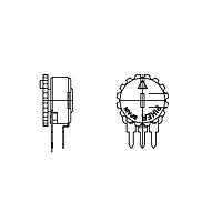 Amphenol Piher PTC10YH01-473A2020-5RO Trimmer Resistors 10mm cermet through hole potentiometer 0,33W Horizontal adjust resistive value 47K Ohm Linear taper tolerance 20% w/knob red