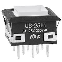 NKK Switches UB25KKW015C Pushbutton Switches SQ ON(ON) RED LED SOLDER LUG BODY ONLY