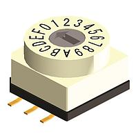 Diptronics RBM2-16RBVR Rotary Switches SMD 3X2 TERM 16 STEP FLAT HEAD ACT