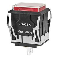NKK Switches LB03KW01-5C12-JC Panel Mount Indicators / Switch Indicators RECT BLACK BODY 12V RED LED CLR/RED CAP